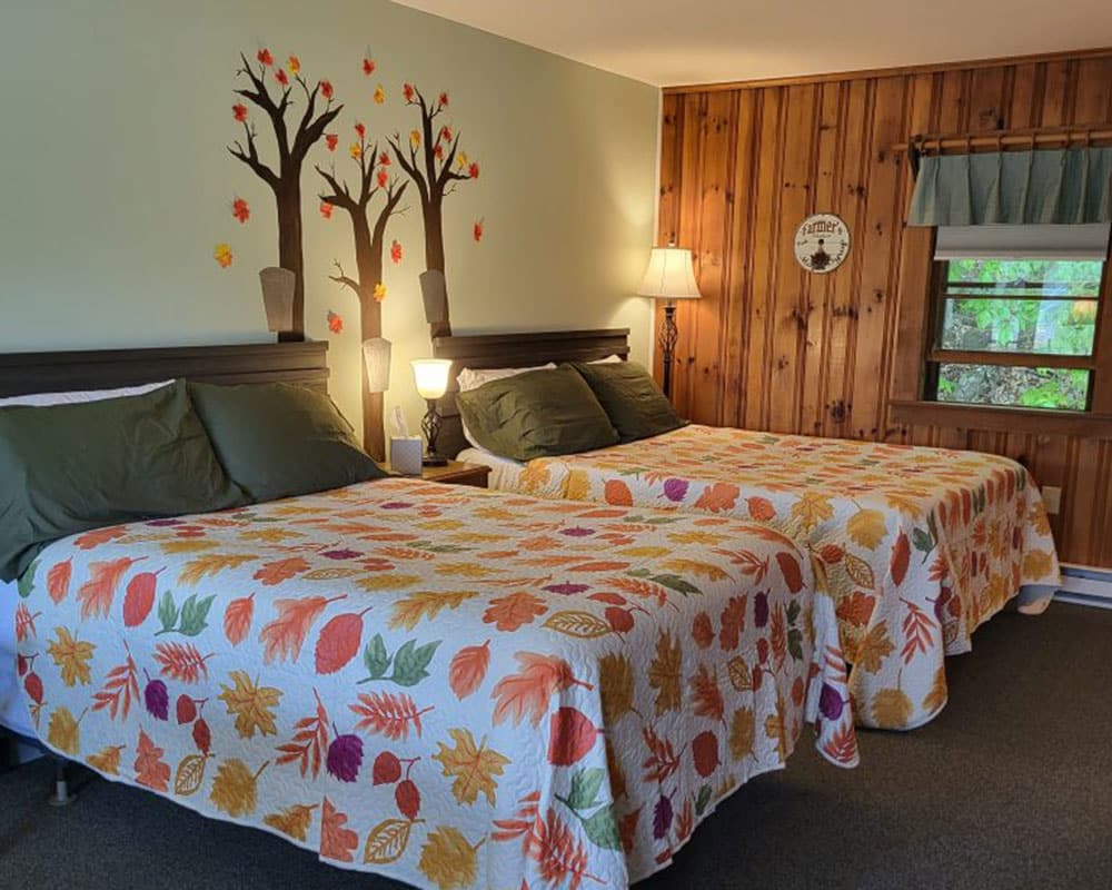 Motel Room with Queen Bed and a Double Bed